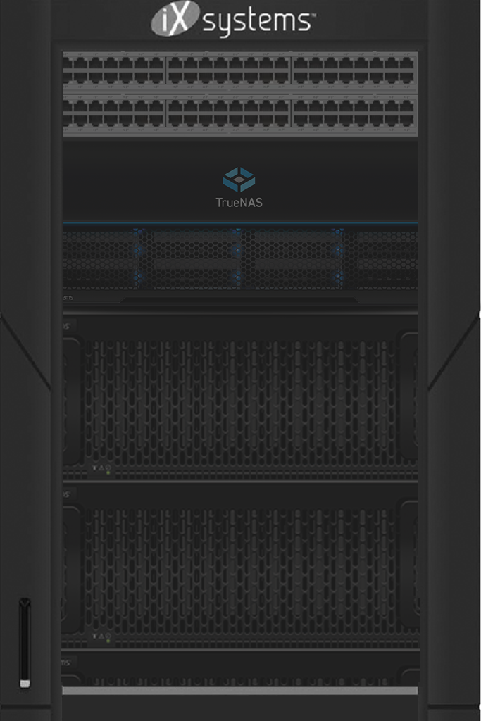 TrueNAS Rack Image with M50 and Expansion shelves